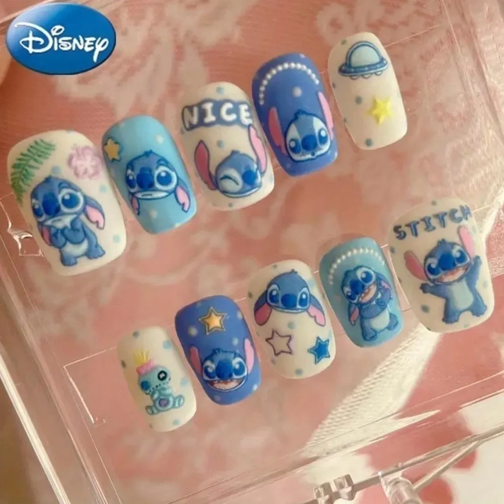 Disney Stitch Fake Press On Nails NWT